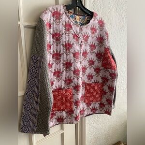 Zara reversible quilted ethnic jacket NEW NWT Large